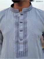 Premium Embroidery Work Sky Blue Colour Panjabi - Image 2