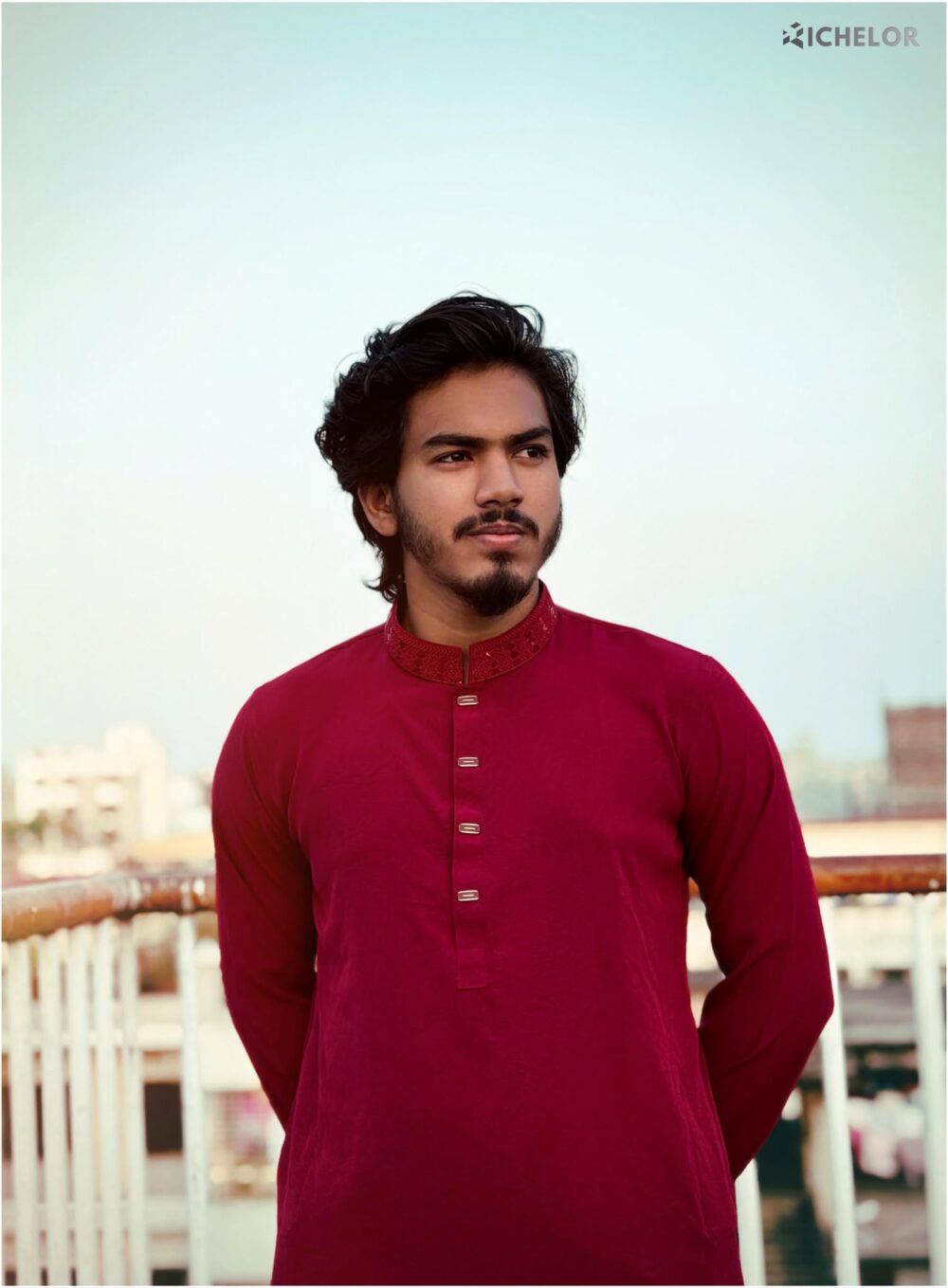Premium sequence work Maroon Colour Panjabi - Image 2