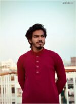 Premium sequence work Maroon Colour Panjabi - Image 2