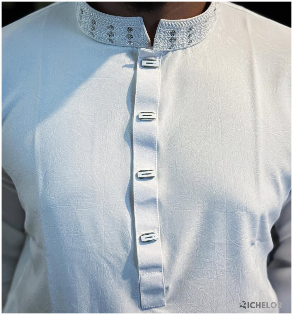 Premium sequence work White Colour Panjabi - Image 2