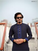 Premium Embroidery Work Navy blue Colour Panjabi - Image 2