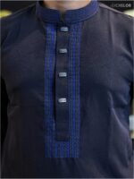 Premium Embroidery Work Navy blue Colour Panjabi - Image 3