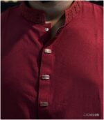 Premium sequence work Maroon Colour Panjabi - Image 4