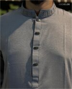 Premium sequence work Ash Colour Panjabi - Image 3