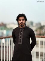 Premium Embroidery Work Black Colour Panjabi