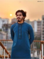 Premium Embroidery Work Sea green Colour Panjabi