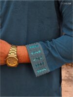 Premium sequence work Sea Green Colour Panjabi - Image 3