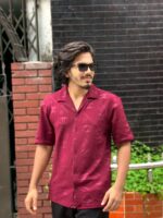 Imported China Original Embryos fabrics Shirt - Colour (Maroon)