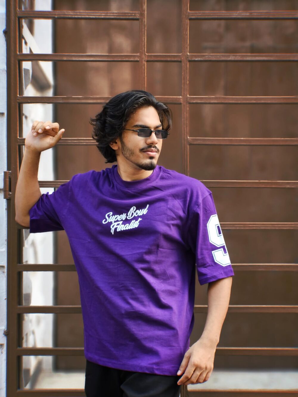Drop shoulder T-shirt -Colour (Purple) - Image 1