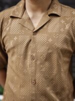 Imported China Original Embryos fabrics Shirt - Colour (Brown) - Image 2