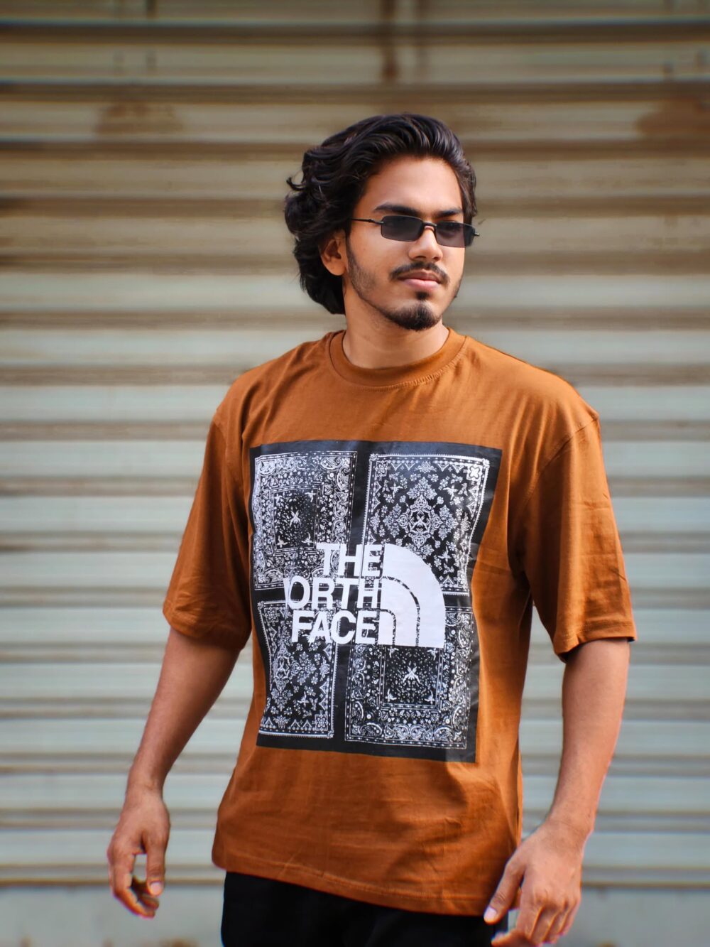 Drop shoulder T-shirt -Colour (Brown) - Image 1