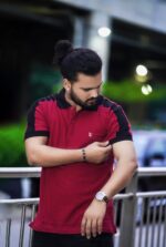 premium Quality PK Polo T-shirt - Colour Maroon - Image 2