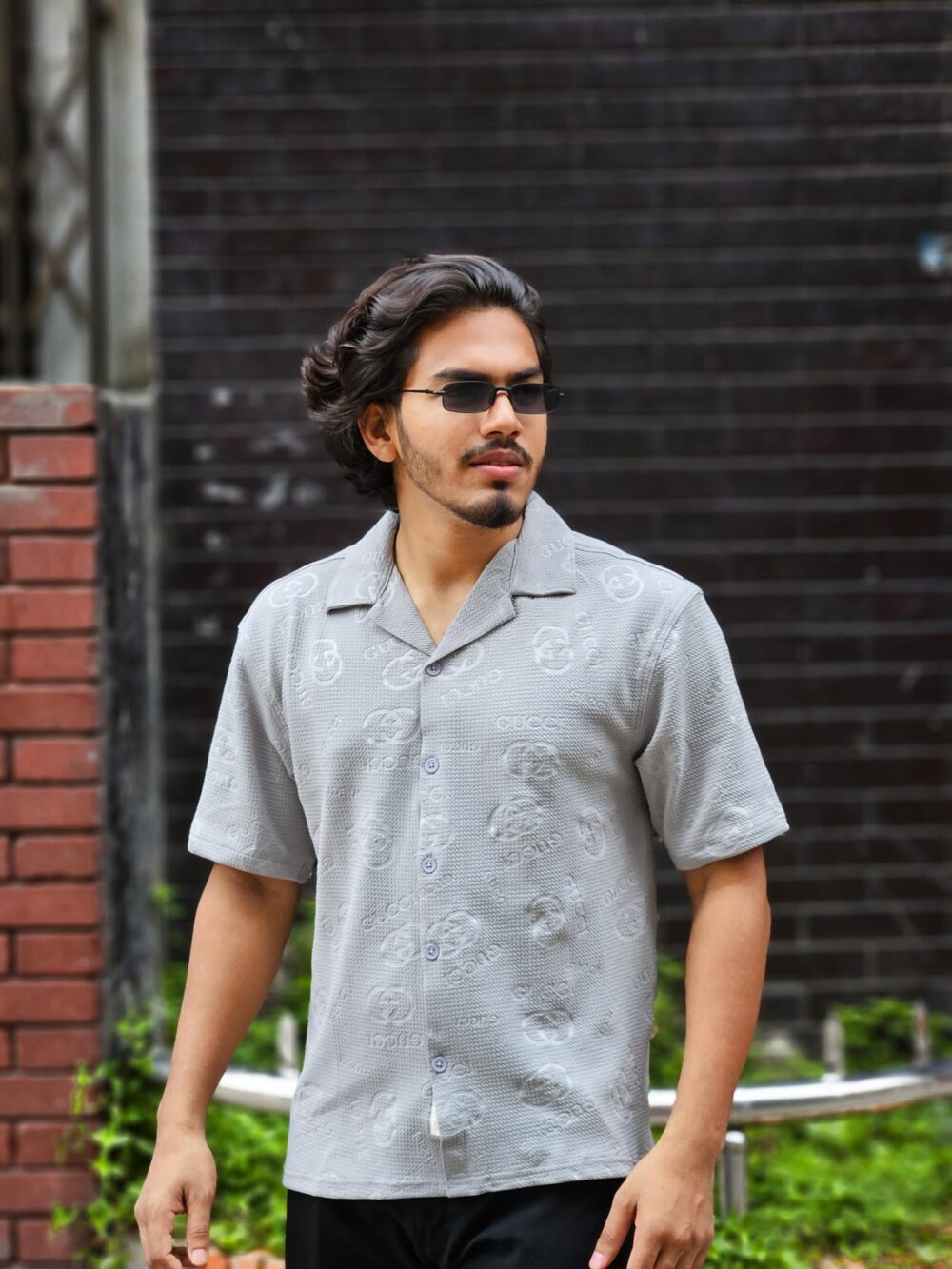 Imported China Original Embryos fabrics Shirt - Colour (Ash) - Image 1