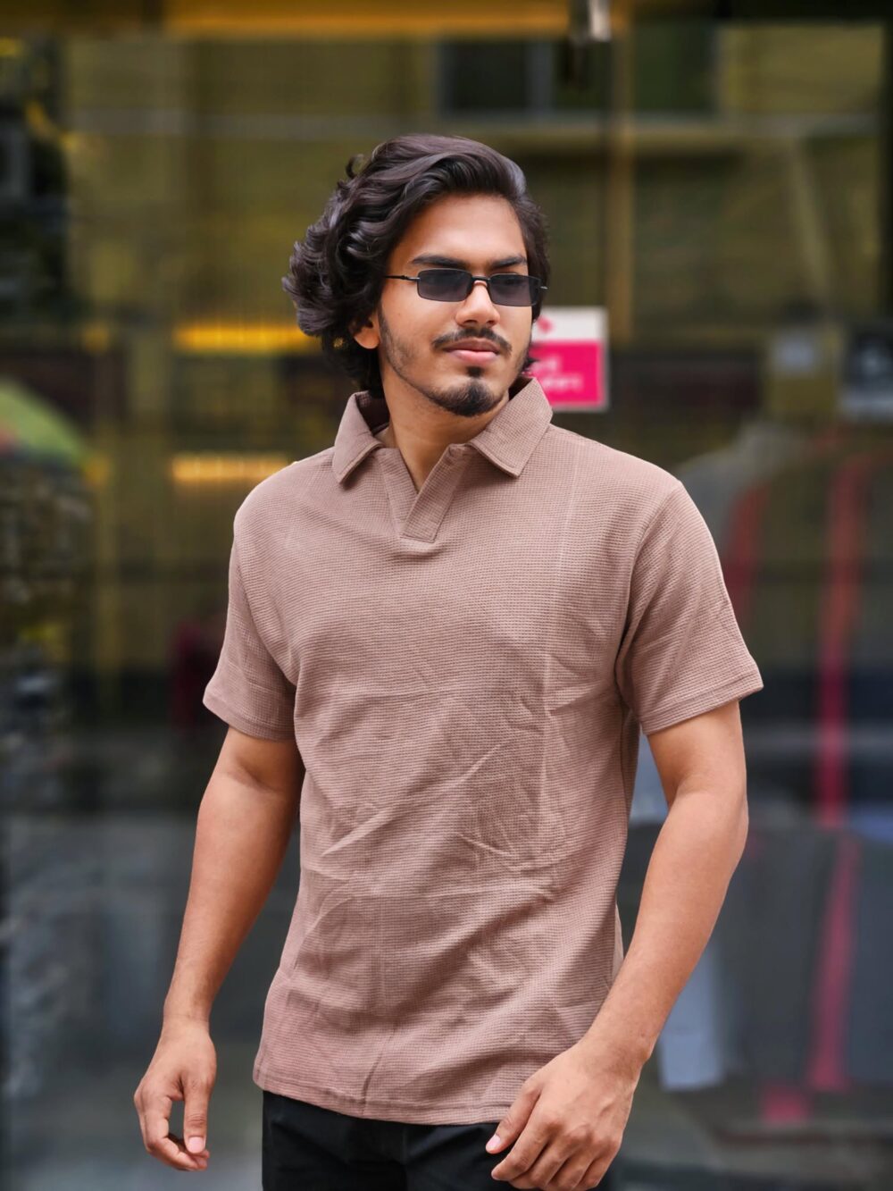 Old Money Polo t-shirt Colour (Brown) - Image 1