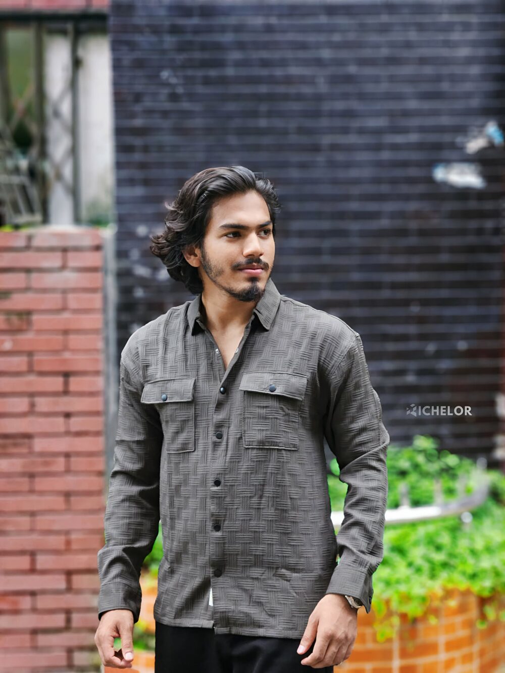 Premium Double Pocket Embryos Fabric Shirt Colour (Olive) - Image 1