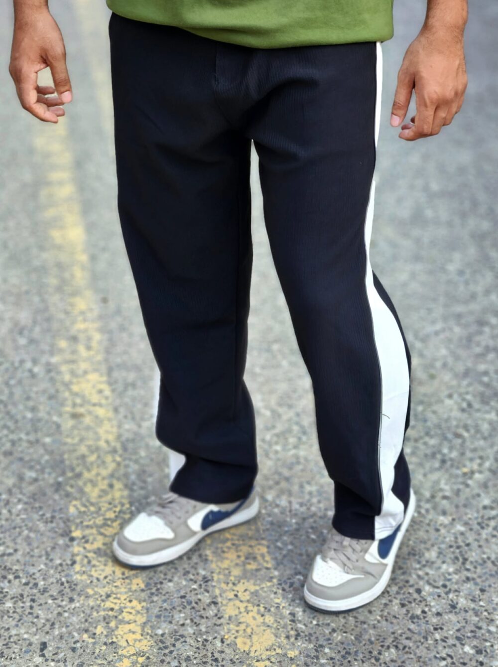 Premium fancy fabric semi baggy Pant Colour (Black) - Image 1